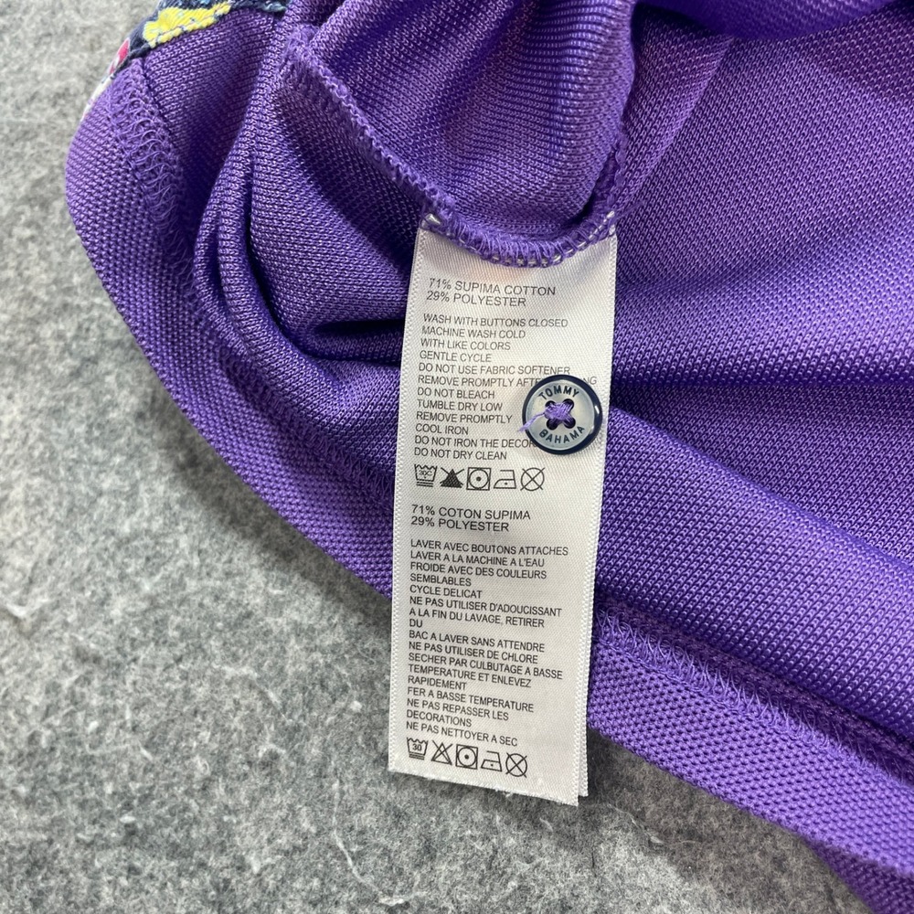 Tommy Bahama Mens Polo Shirt XL Purple Short Sleeve IslandZone Resort Golf Pima - Picture 10 of 16